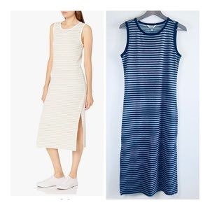 BB Dakota Women’s Striped Navy Midi Tank Dress Size Medium NWT